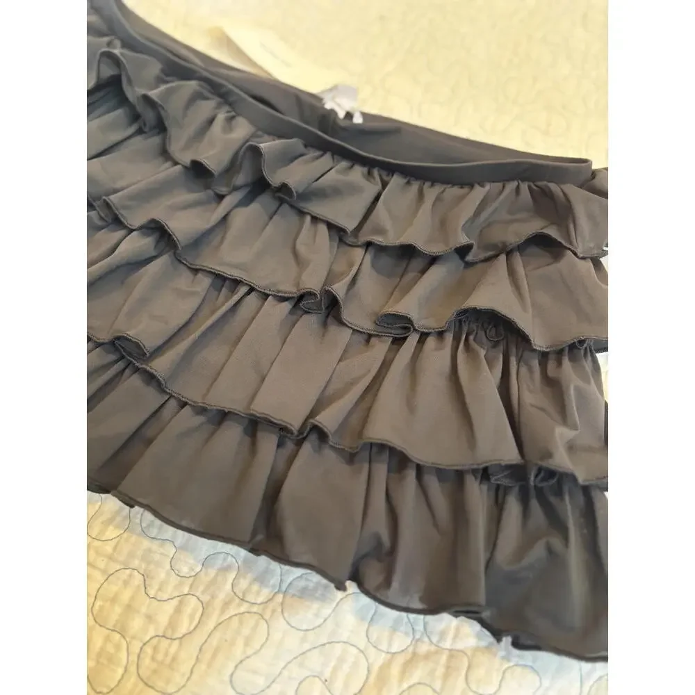 Urban Outfitters Women's Black Tiered Ruffle Mini Skirt Size Medium #620‎